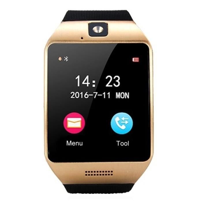 Montre Connectée Android iOs Smartwatch Bluetooth Phone Appels Anti Perte Or Galvanisation en alliage de zinc sable UV YONIS