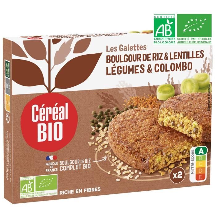 CEREAL BIO Galette de céréales cuisinées de boulghour, riz et légumes Bio - 200 g