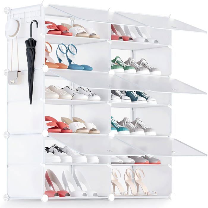 Boîte Rangement Chaussures Euleryoo - Organisateur Empilable Pour 24 Paires - Étagère Armoire Gain De Place