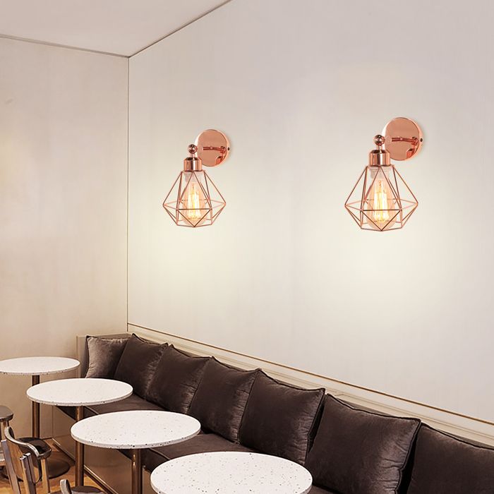 TOKIUS Applique Murale Intérieure 2 Pièces Lampe Murale en Métal E27 Luminaire Réglable pour Salon Chambre Couloir Or rose