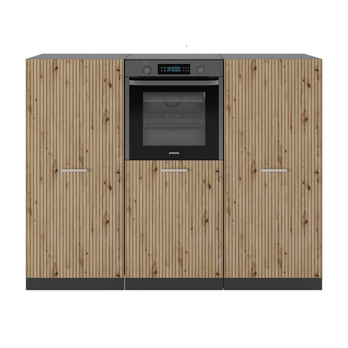 Cuisine R-Line, 300 cm avec armoire haute, PT Chêne, Anthracite