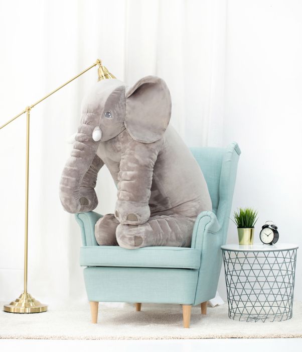 Dear Bear Grand éléphant (Gris, 125cm) Peluche éléphant XXL