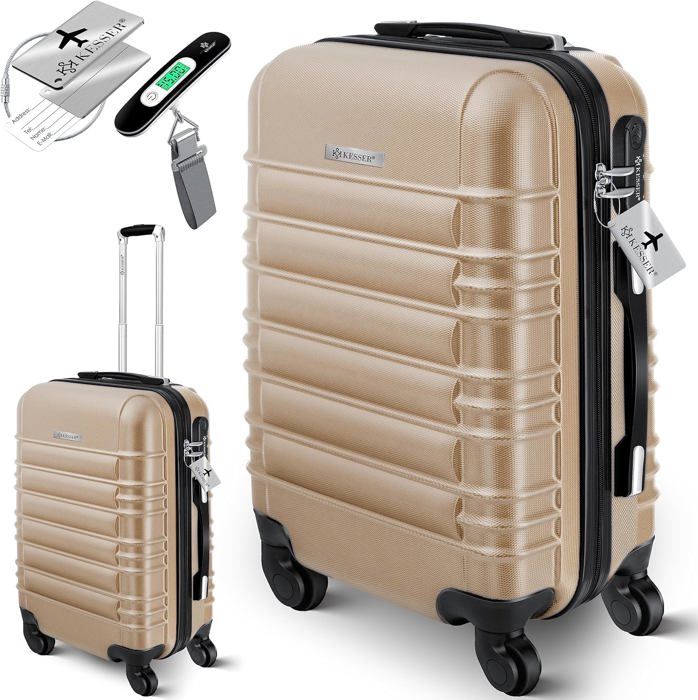 Hera Valise Rigide L Avec 4 Roues, Valise De Voyage Légère En Crème[n4825