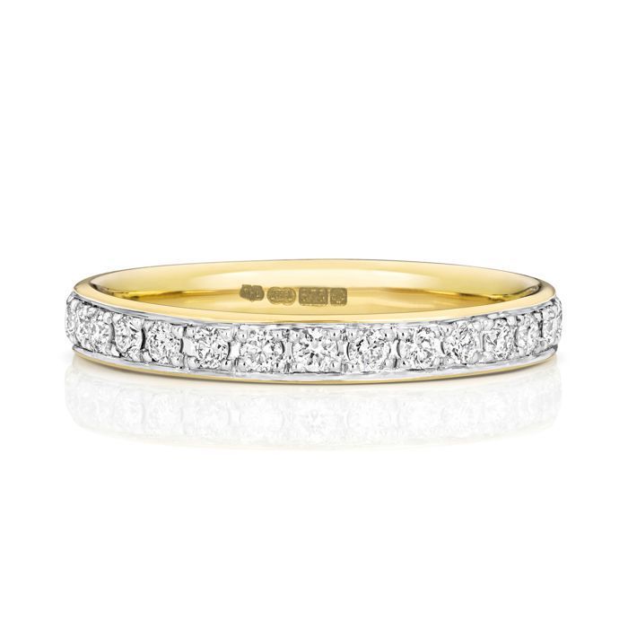 Alliance EDS JEWELS Femme Or 375/1000 Diamant Brillant 0.62 Carat GH - SI3-I1 Eternité 2 7mm Demi Confort 31120 Alliance EDS JEWELS Femme Or 375/1000 Diamant Brillant 0.62 Carat GH - SI3-I1 Eternité 2 7mm Demi Confort 31120
