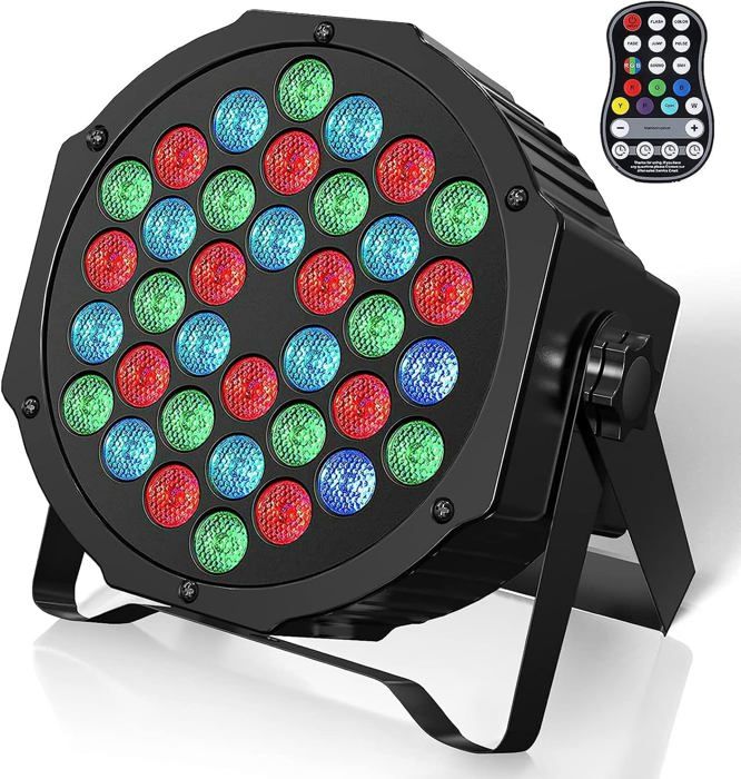 Projecteur LED Par DMX512 36 LED RVB - éclairage De Scène Avec Télécommande - Pour DJ, Fête, Mariage, Concert