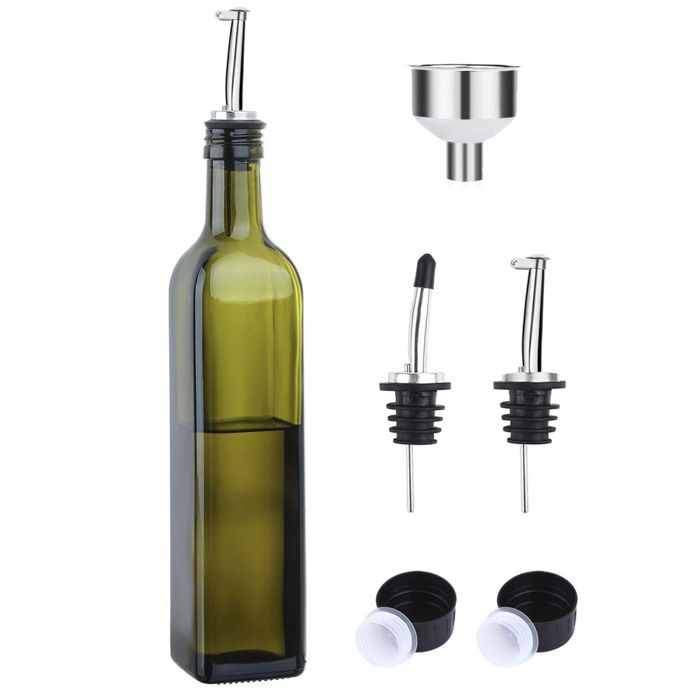 Bouteille Huile Verre Lot De 2 Bouteilles Huile D'olive En Verre 500ml - Bec Verseur Pratique - Cuisine Design Bouteilles Huile Olive Verre