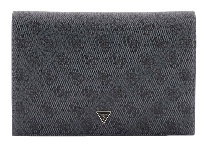 GUESS Sac de soirée gris foncé noir pour femme - Orlina Card Holder Coal Logo 293316