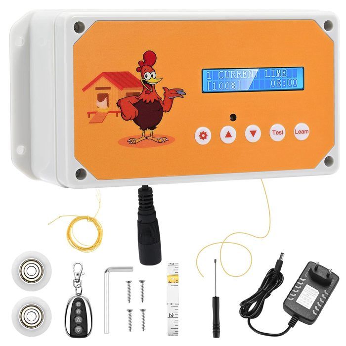 Comparer les prix de Ouvre-Porte de Poulailler, Porte Automatique Poulailler avec Télécommande, Fonctionnement sur Secteur ou Batterie, Traction 3kg