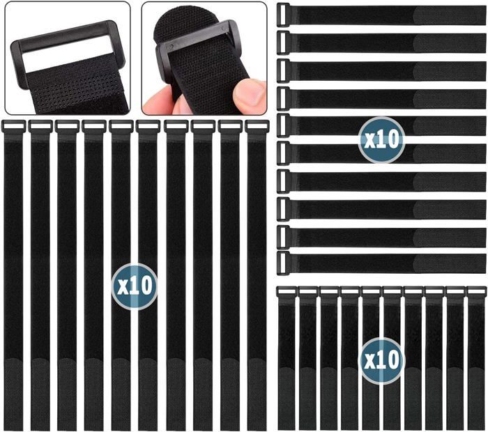 Scratch Ruban à Coudre 2.7 Mètres X 100mm, Non-adhésif Bande Auto-agrippante En Nylon, Bande Crochet Et Boucle Pour Couture (Noir