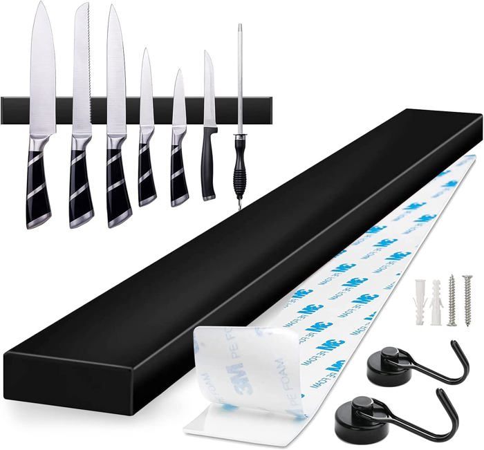 Doporro Porte Serviette Magnétique Mural Pliable Rangement Serviettes Torchon Noir Mat Pour Salle De Bain Cuisine 40 Cm Folda02 | Leroy Merlin