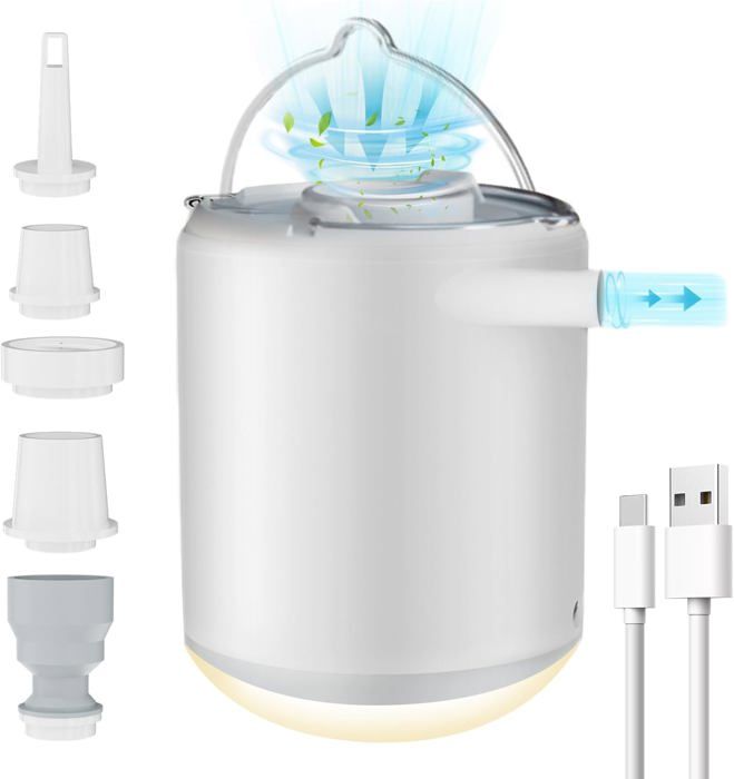 Gonfleur électrique SUPPOU 4000mAh – Portable, Rapide, Avec 4 Buses Pour Matelas, Piscine, Etc.