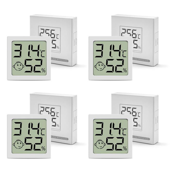 Thermomètre Hygromètre Intérieur Numérique - Mini LCD, Haute Précision, Lot De 2