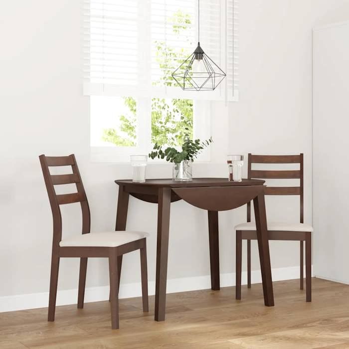 SOLDES dAutomne2 pcs Chaises à manger coussins - Pieds antidérapants - marron - bois massif caoutchouc - 48.5x49x90cm 113