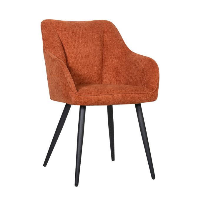 Chaise repas Rio terracotta pieds métal noir