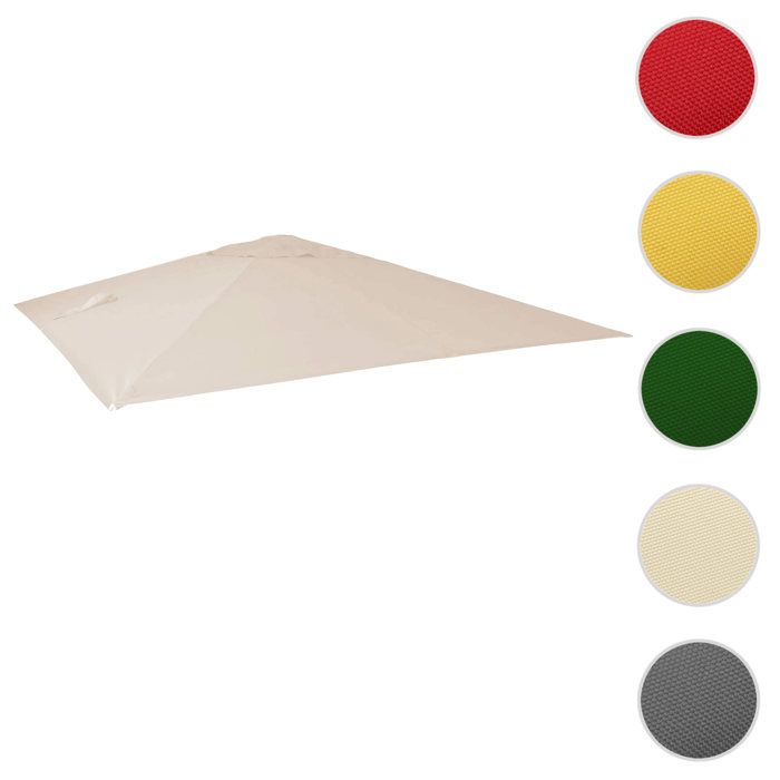 Toile de rechange pour parasol déporté HWC 3 x 4 m ~ crème