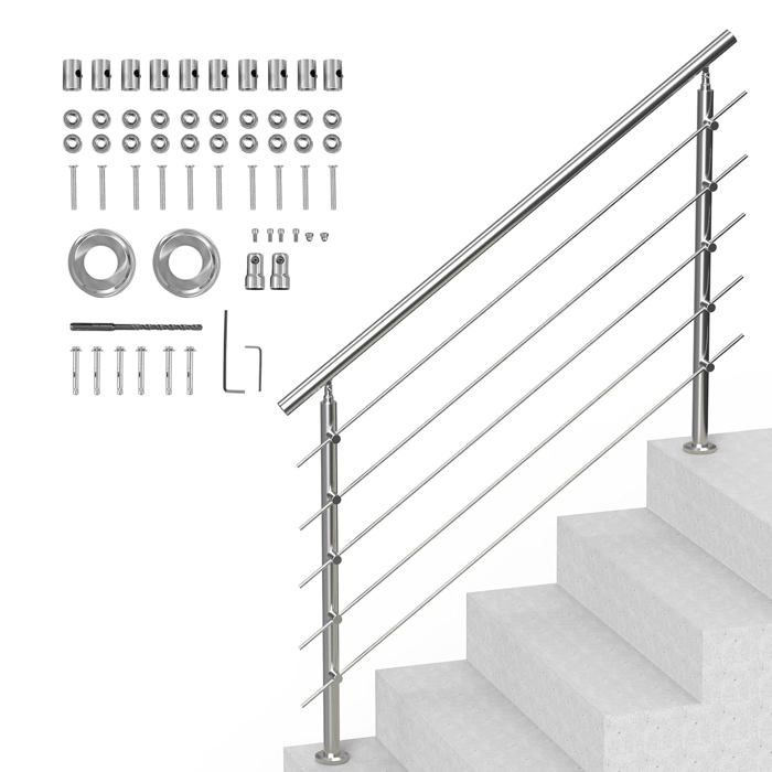 VEVOR Rampe d'Escalier, 150 cm, Main Courante Escalier pour Marches ...