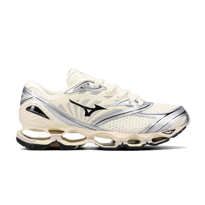 Baskets - MIZUNO - Wave Prophecy LS (D1GA2511-01) - Blanc/Argent - Infinity Wave - Maille 3D