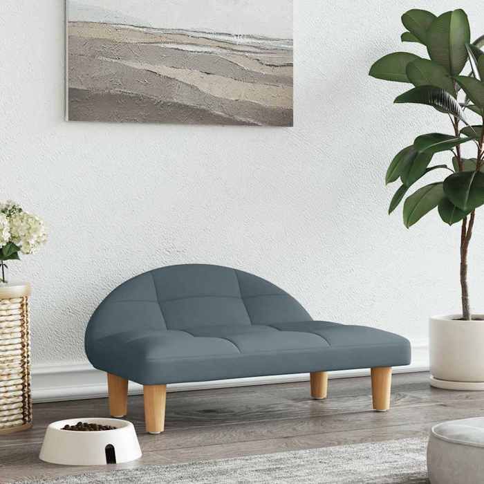 Lit pour chien - vidaXL - Gris foncé - 70x52x30 cm - Tissu - Cadre en bois Lit pour chien - vidaXL - Gris foncé - 70x52x30 cm - Tissu - Cadre en bois