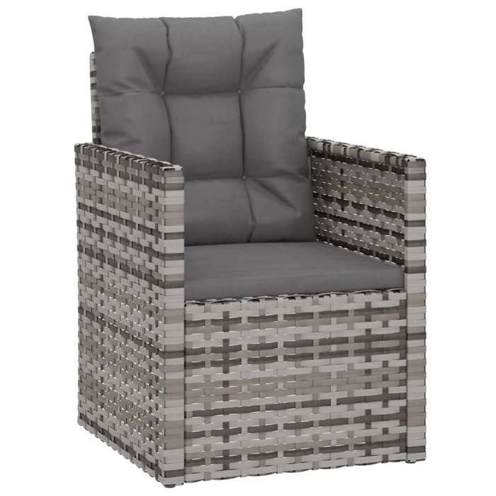 @FRENCH Fauteuil de jardin(1 personne) - TOP VENTES - Jusquà 120 kg - avec coussins Gris Résine tressée 8533816