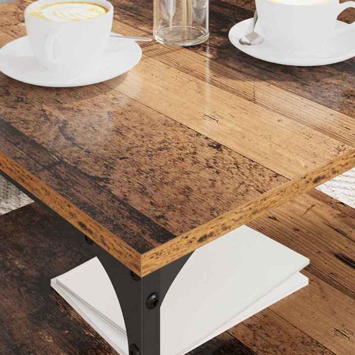 Table basse industrielle - vidaXL - Bois ancien - 55x55x40 cm - Bois dingénierie - 1 étagère - Grand espace de stockage