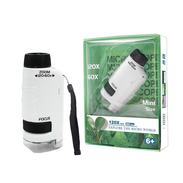 Petiscope – Microscope Portable Pour Enfants 60x-120x Avec LED – Exploration Scientifique – Idéal Pour Découvrir La Nature Dès 5 Ans