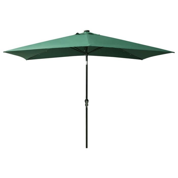 Printemps 2026 SoldesVert Parasol de jardin avec LED et mât en acier Vert 2x3 m 2_660996
