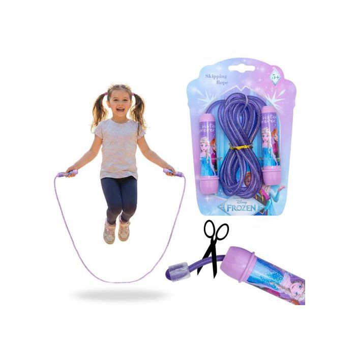 DISNEY Frozen Corde à sauter violette réglable pour filles corde à sauter avec poignées pour enfants longue 2 4m