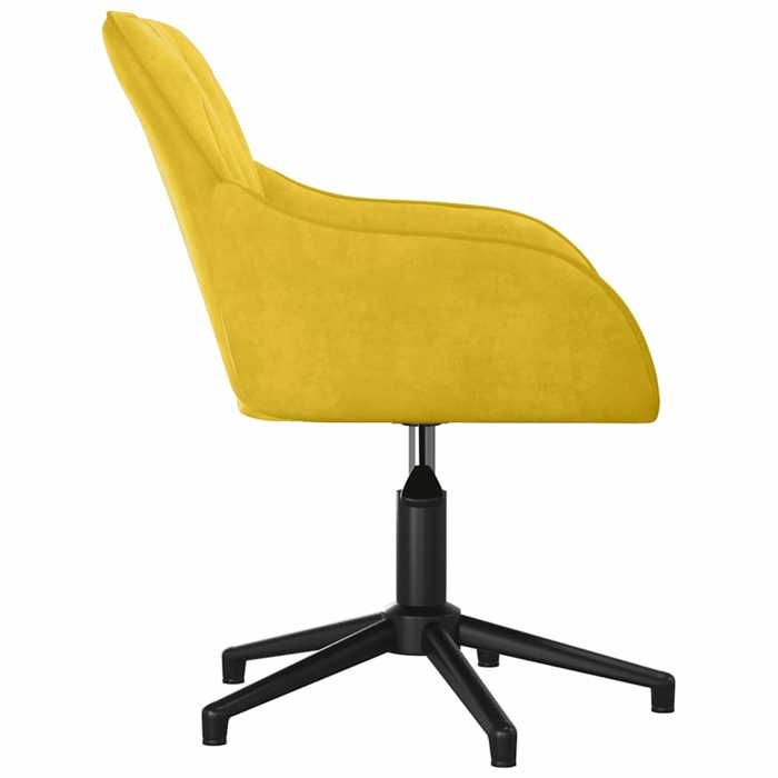 Fauteuil Ergonomique - Jaune - Chaise bureau pivotante - 1 PLACE - Jaune Velours 56x61.5x(72-80) cm F195