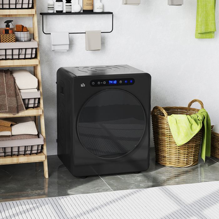 MOTHINESSTO4259 Sèche linge à évacuation sèche-linge électrique 1000 W 3 Kg 6 modes de séchage minuterie acier inoxydable noir