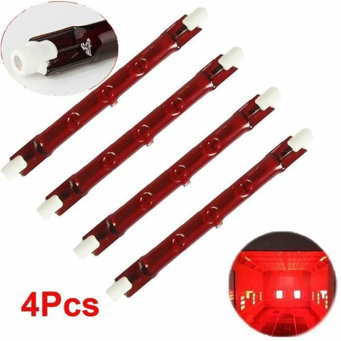 4pcs 500Watt W Rouge 118 mm Halogène infrarouge infrarouge R7 Lampe dampoule de chauffage de parasol extérieur .