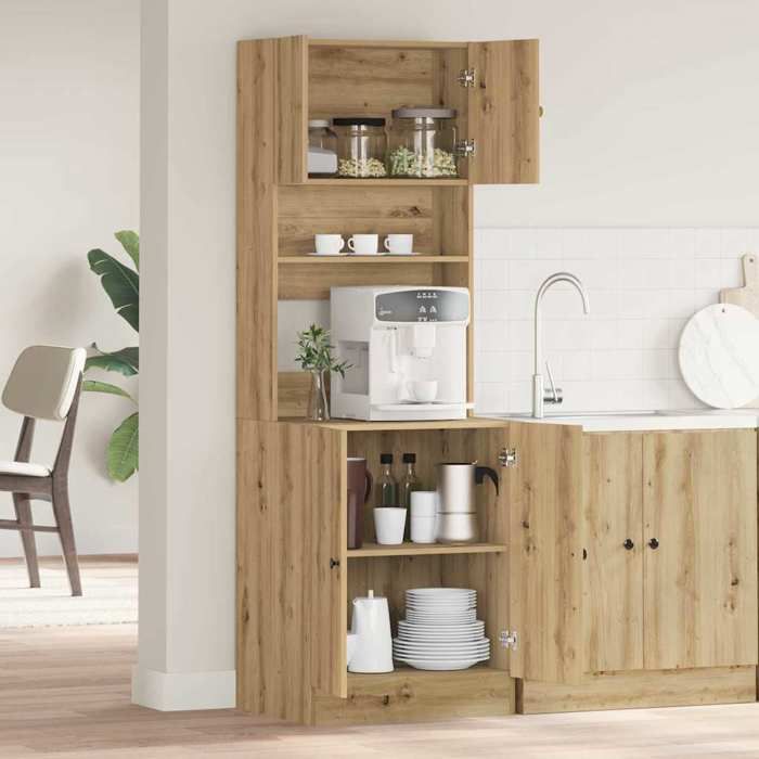 Décoratif - Buffet de cuisine 2 pcs - Set de meuble de cuisine - Armoire polyvalente - Chêne artisanal 60x50x180cm con2059040