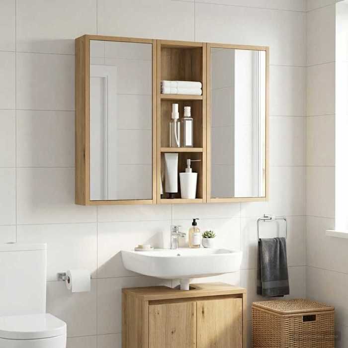 vidaXL Armoire murale de salle de bain Chêne artisan 20 x 10 x 60 5 cm 889294