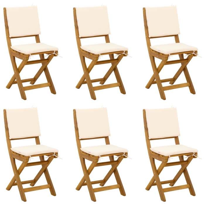 Chaises de bistrot dextérieur Résistants UV(6 pcs) - Fauteuils de jardin - Crème blanc(36 x 46 x 85 cm) pcm78l