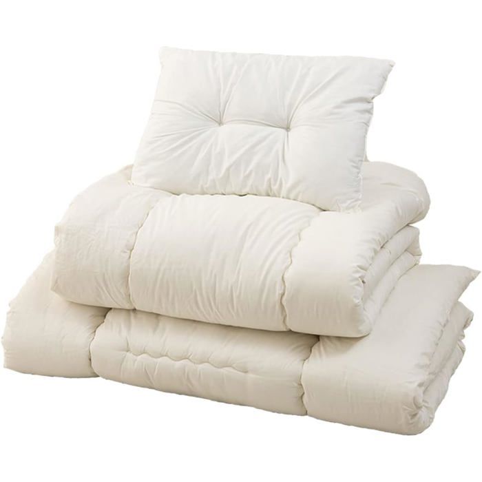 EMOOR Ensemble Futon Japonais Peu Encombrant 95x195 cm Blanc Matelas Pliable