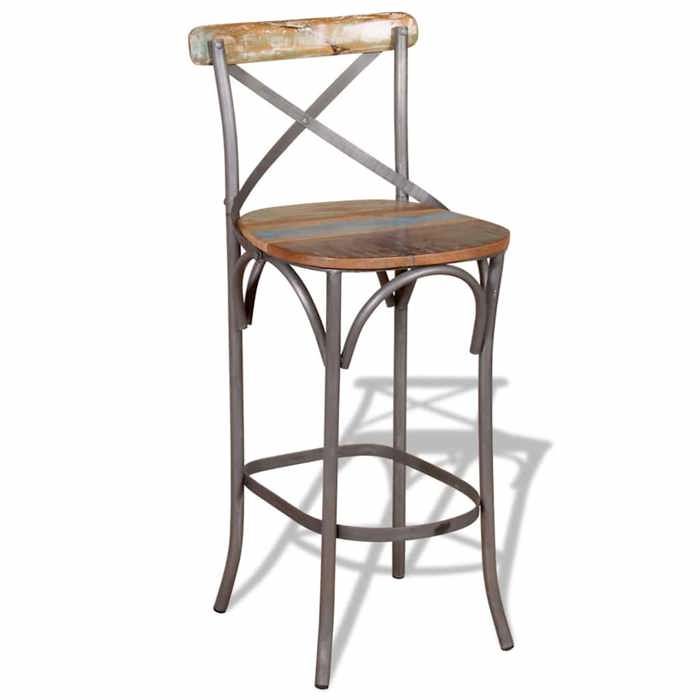 Winter SaleTabouret de bar Pour cuisineDesign élégantSiège de Bistro Bois de récupération massif(45 x 45 x 110 cm (L x l x H))