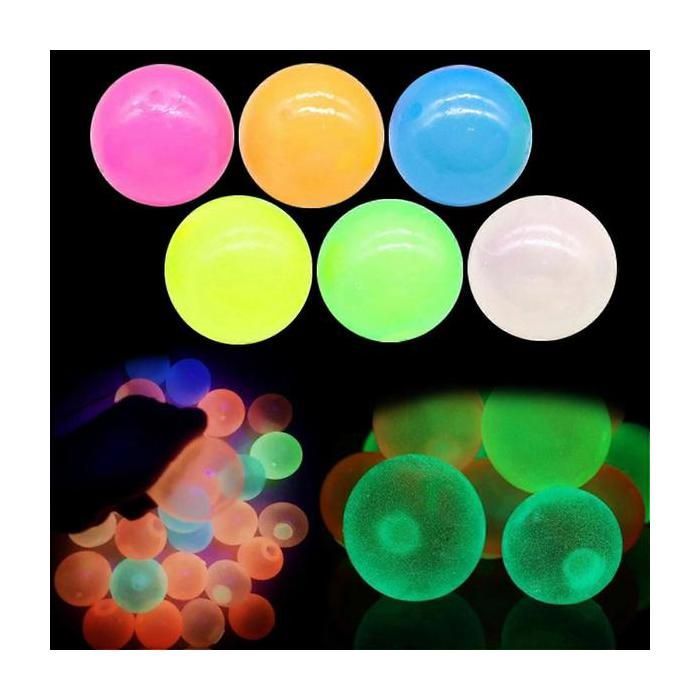 Lot de 6 boules adhésives lumineuses pour plafond/mur résistantes aux déchirures pour la relaxation des enfants