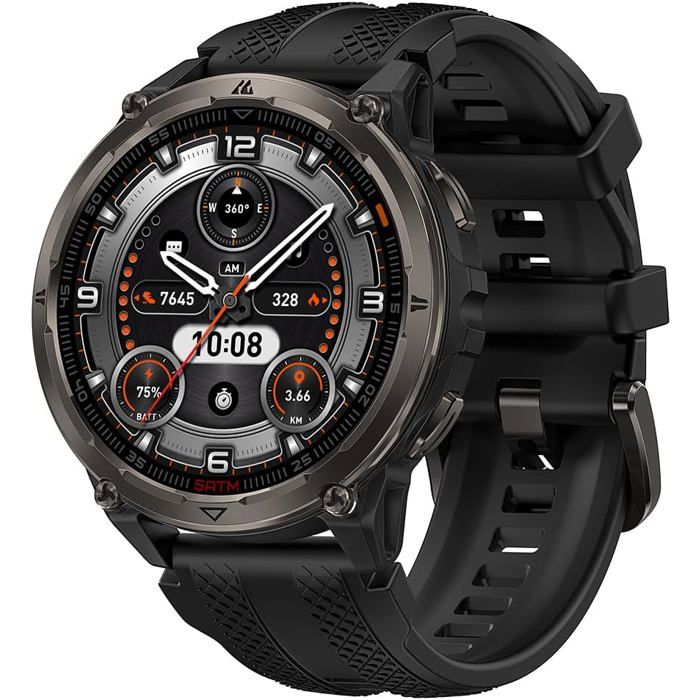 Orb 2 Montre Connectée Homme Femme GPS Lampe LED Boîtier Alliage Militaire 5 ATM/IP69 Batterie 500 mAh Cardio Sommeil Android iPhone
