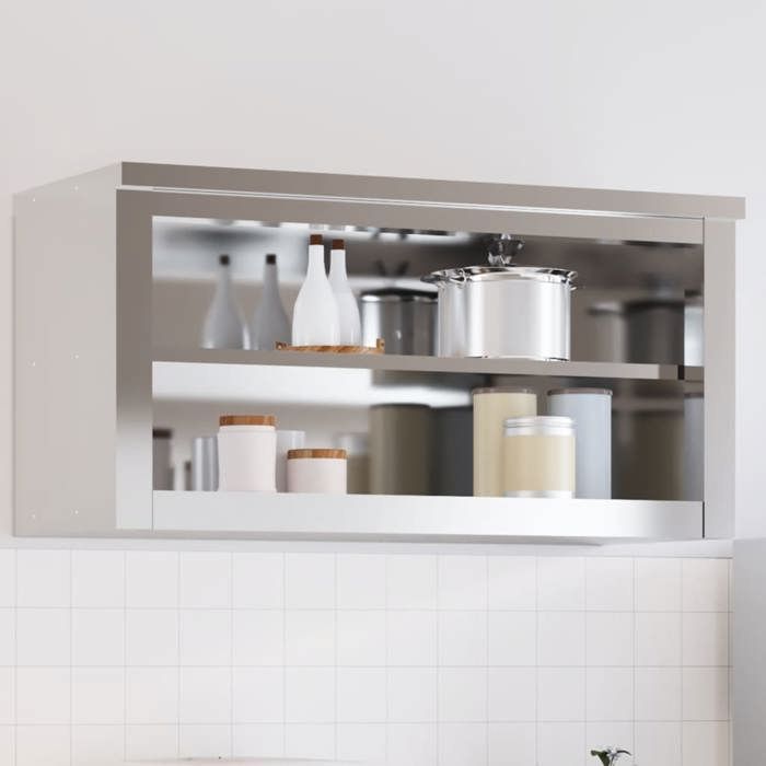 Armoire murale de cuisine avec étagère acier inoxydable - vidaXL - Argenté - 92x40x46 cm - Facile à nettoyer - Avec 1 étagère 2011