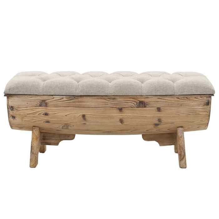 Neuf& 2564 Meuble dentrée Couloir - VIDAXL - CHIC - Banc de rangement Bois massif et tissu 103 x 51 x 44 cm14.6 kg