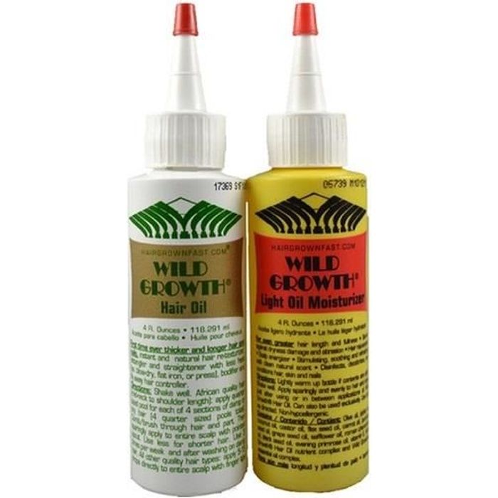 Wild Growth Hair System Set (Hair Oil 4 oz & Light Oil Moisturizer 4 oz) Cdiscount Au quotidien