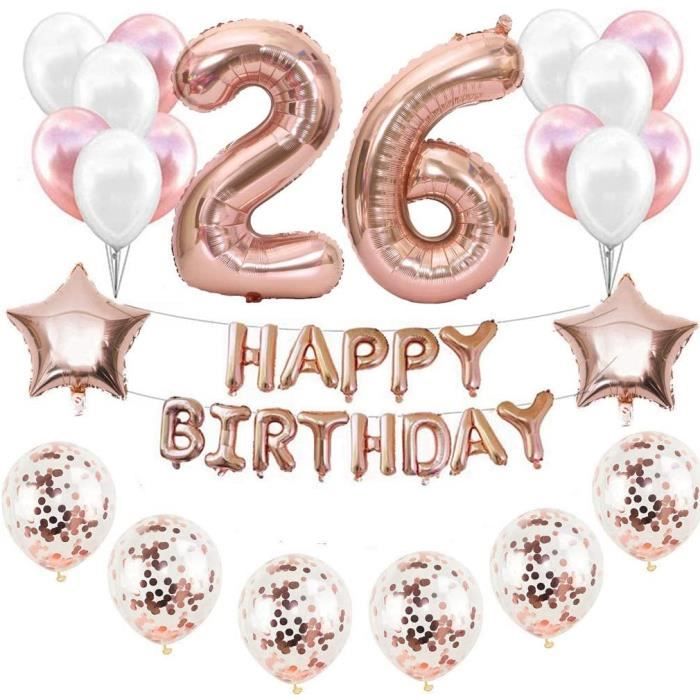 26 Decorations D Anniversaire Pour Fille Or Rose 26 Ans Decoration D Anniversaire Or Rose Pour Fille 26 Ans Ballons 318 Cdiscount Maison