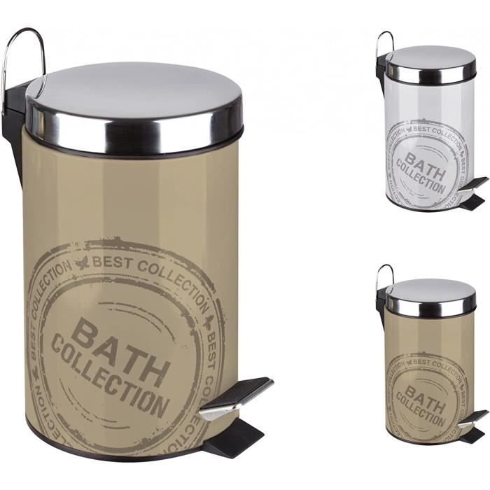 Songmics Poubelle En Métal 10l, Compacte, Avec Pédale, Seau Intérieur