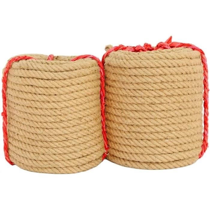 Corde De Jute Naturelle Robuste VidaXL - 10m X 30mm Épaisse Pour Bricolage, Jardinage, Emballage Et Décoration