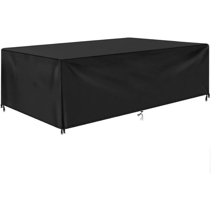 Housse Salon De Jardin Exterieur - 200x120x100cm(LxWxH) Argent Housse De Meuble, Étanche Tissu Oxford Imperméable, Résistance Au Vent, Anti-UV Rectangulaire Bache Table Jardin Housse De Protection