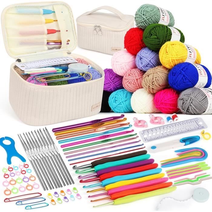 Kit De Crochet Débutant 53 Pièces Avec étui - Multicolore - Neuf - Marque Générique
