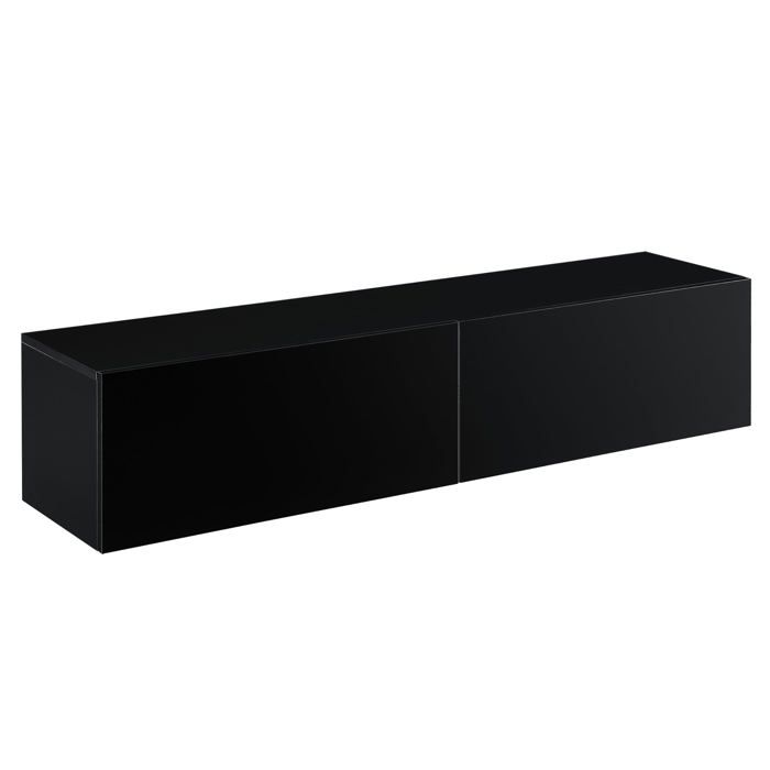 Étagère murale design meuble support TV avec 2 Tiroirs 140 cm noir brillant 03_0005192 Étagère murale design meuble support TV avec 2 Tiroirs 140 cm noir brillant 03_0005192