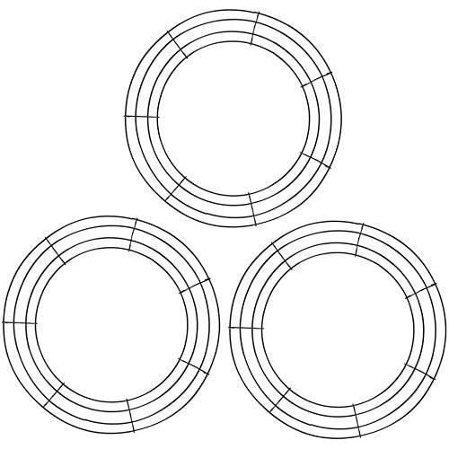 Cadre de couronne en fil de fer de 14 pouces, forme ronde en métal pour