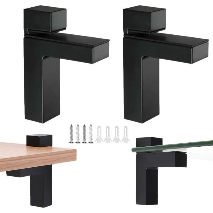 QWORK® 8 Pièces Support Etagere Verre, Pince Verre Réglables en Alliage