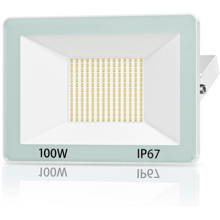 100W Projecteur LED Extérieur, IP65 Spot LED Exterieur, 6500K 10000LM LED Projecteur Lumière