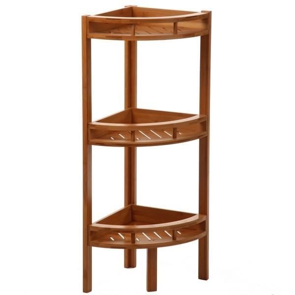 meubles de cuisine etagere d angle bambou 3 niveaux hauteur 85 cm cdiscount maison